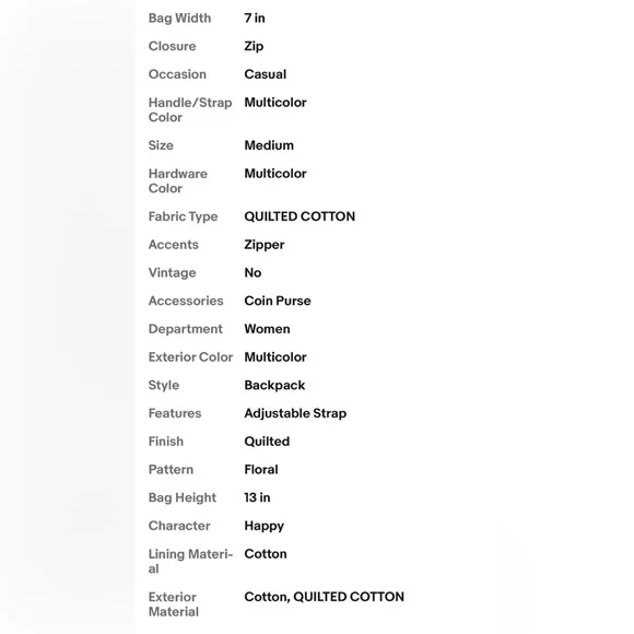 NWT Vera Bradley Multicolor Floral Crossbody Bag/Sling Backpack - Picture 13 of 16